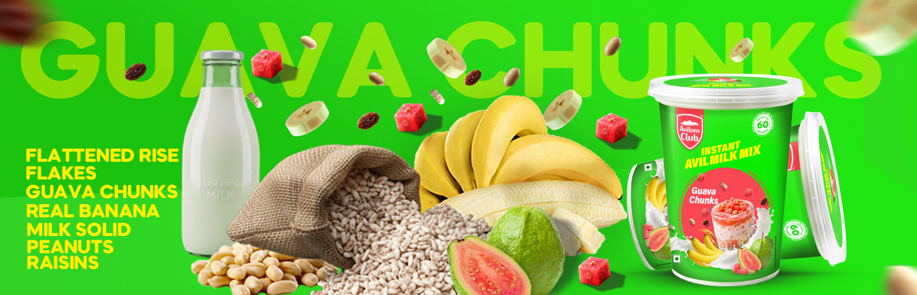 Avilum Club | Instant Avil Milk | Guava Chunks